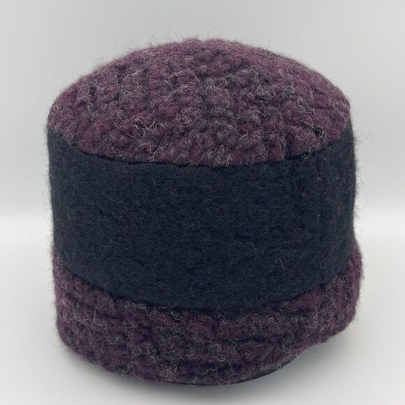 Platania Women’s Hat Made In Italy Purple Wool Blend Flower One Size - Picture 4 of 10